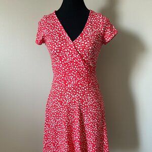 Red & White Cotton Mini Dress